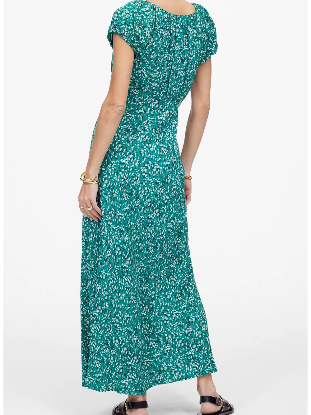 MADEWELL RUCHED SCOOP NECK FLORAL MAXI DRESS - Picture 4 of 6